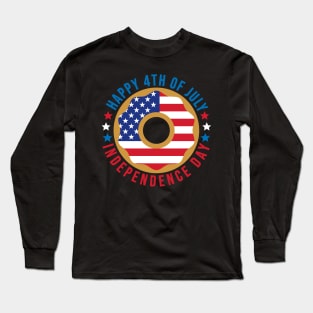 American Flag Donut / Happy Fourth of July / Independence Day Long Sleeve T-Shirt